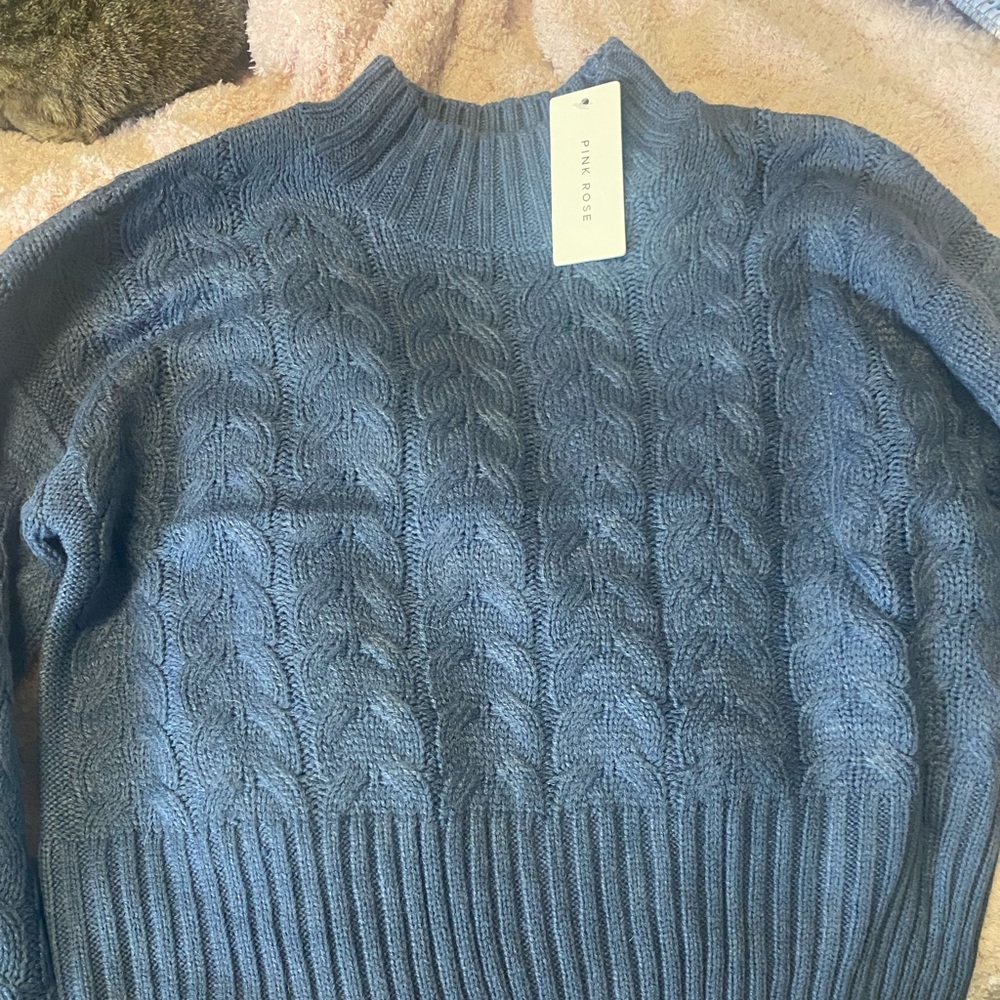Pink Rose Cropped Sweater